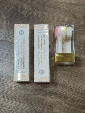 3-in-1 Self Tanning + Sculpting Foam X2 Dual facial cleansing brush’s